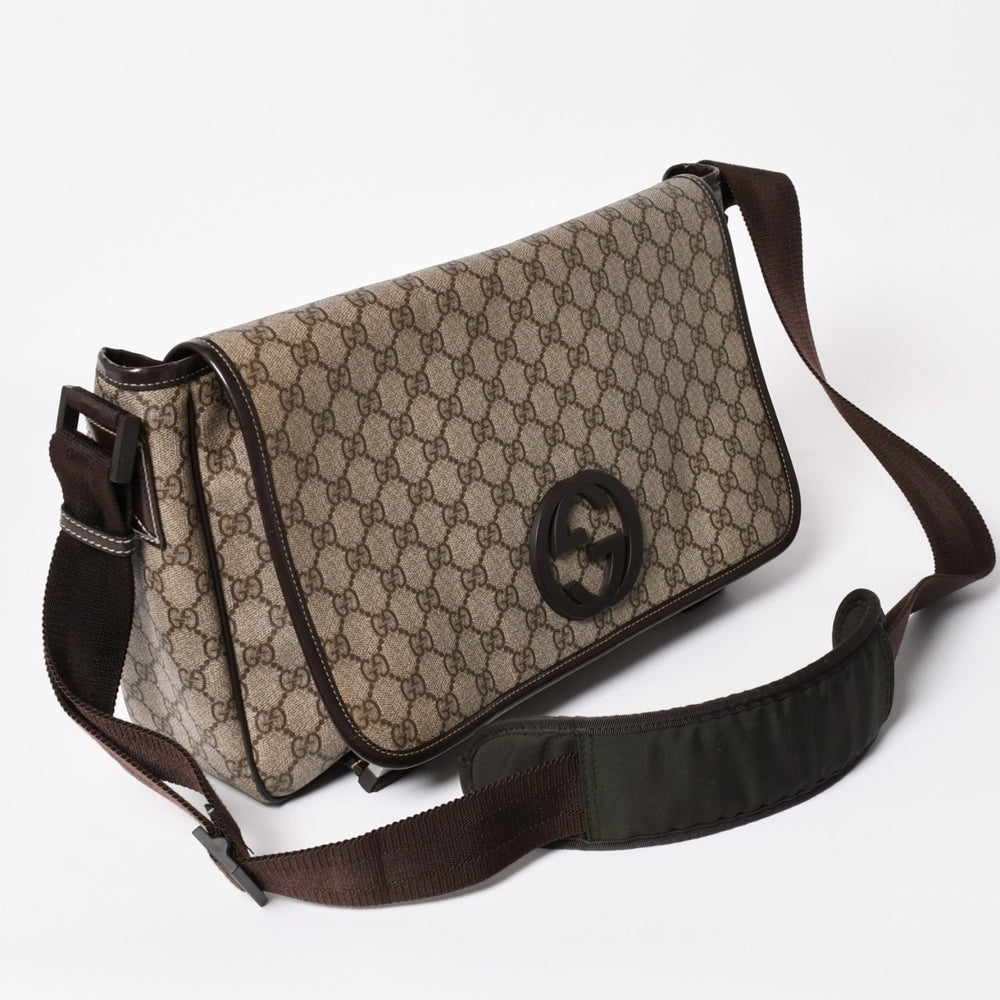 Very Good Condition GUCCI GG Supreme Canvas Messenger Shoulder Bag Silver Hardware 223661 Used 4a003529