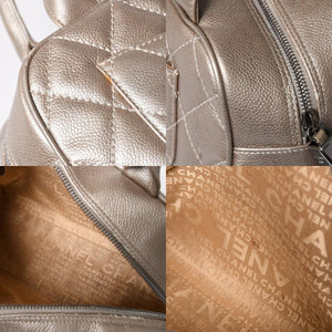 CHANEL Chanel Matelasse Cocomark Mini Boston Bag No. 9 Handbag Caviar Skin Quilted Bronze Style Gold Silver Hardware Good Condition Used 4a003711