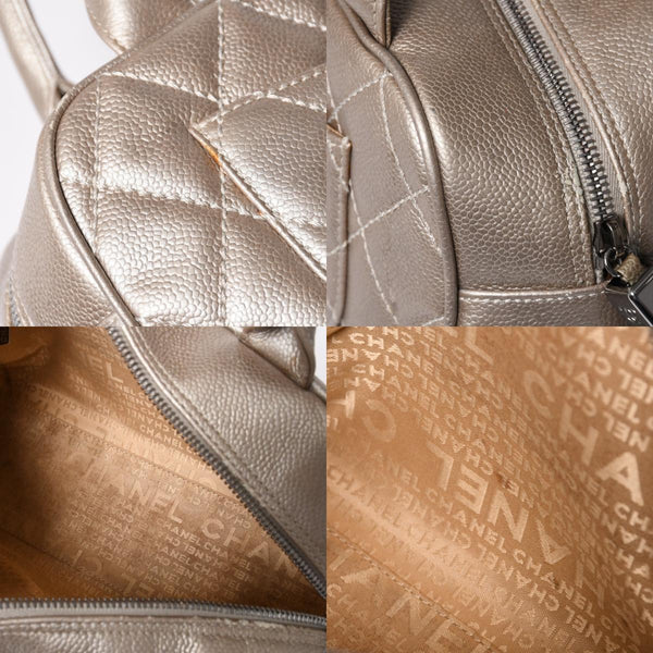 CHANEL Chanel Matelasse Cocomark Mini Boston Bag No. 9 Handbag Caviar Skin Quilted Bronze Style Gold Silver Hardware Good Condition Used 4a003711