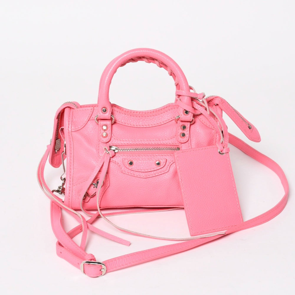 極美品 BALENCIAGA バレンシアガ ルシティナノ ハンドバッグ 453205 ショルダーバッグ 2WAY レザー シルバー金具 中古 4a003548