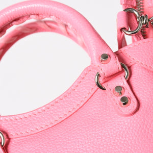 極美品 BALENCIAGA バレンシアガ ルシティナノ ハンドバッグ 453205 ショルダーバッグ 2WAY レザー シルバー金具 中古 4a003548