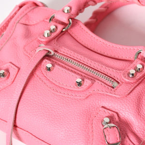 極美品 BALENCIAGA バレンシアガ ルシティナノ ハンドバッグ 453205 ショルダーバッグ 2WAY レザー シルバー金具 中古 4a003548