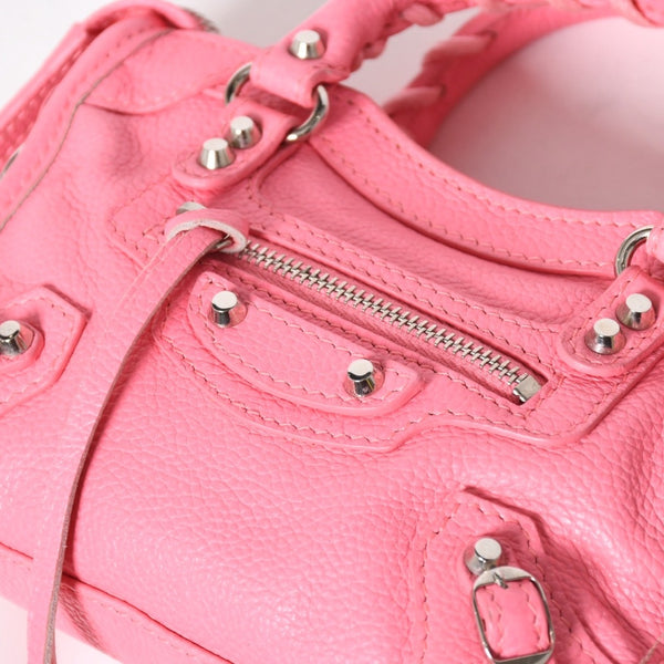 極美品 BALENCIAGA バレンシアガ ルシティナノ ハンドバッグ 453205 ショルダーバッグ 2WAY レザー シルバー金具 中古 4a003548