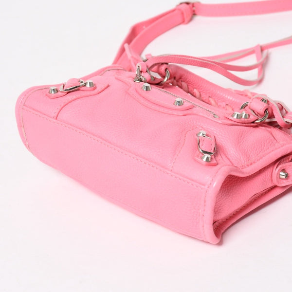 極美品 BALENCIAGA バレンシアガ ルシティナノ ハンドバッグ 453205 ショルダーバッグ 2WAY レザー シルバー金具 中古 4a003548
