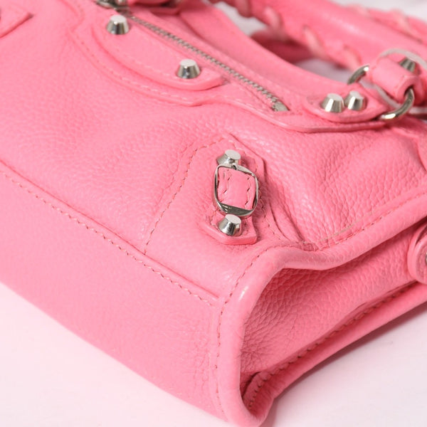 極美品 BALENCIAGA バレンシアガ ルシティナノ ハンドバッグ 453205 ショルダーバッグ 2WAY レザー シルバー金具 中古 4a003548