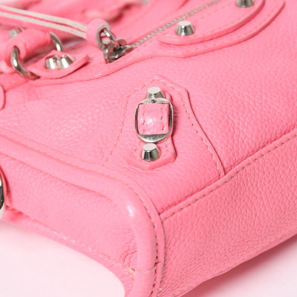 極美品 BALENCIAGA バレンシアガ ルシティナノ ハンドバッグ 453205 ショルダーバッグ 2WAY レザー シルバー金具 中古 4a003548