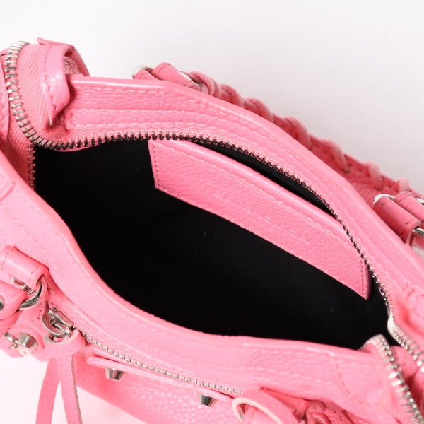 極美品 BALENCIAGA バレンシアガ ルシティナノ ハンドバッグ 453205 ショルダーバッグ 2WAY レザー シルバー金具 中古 4a003548