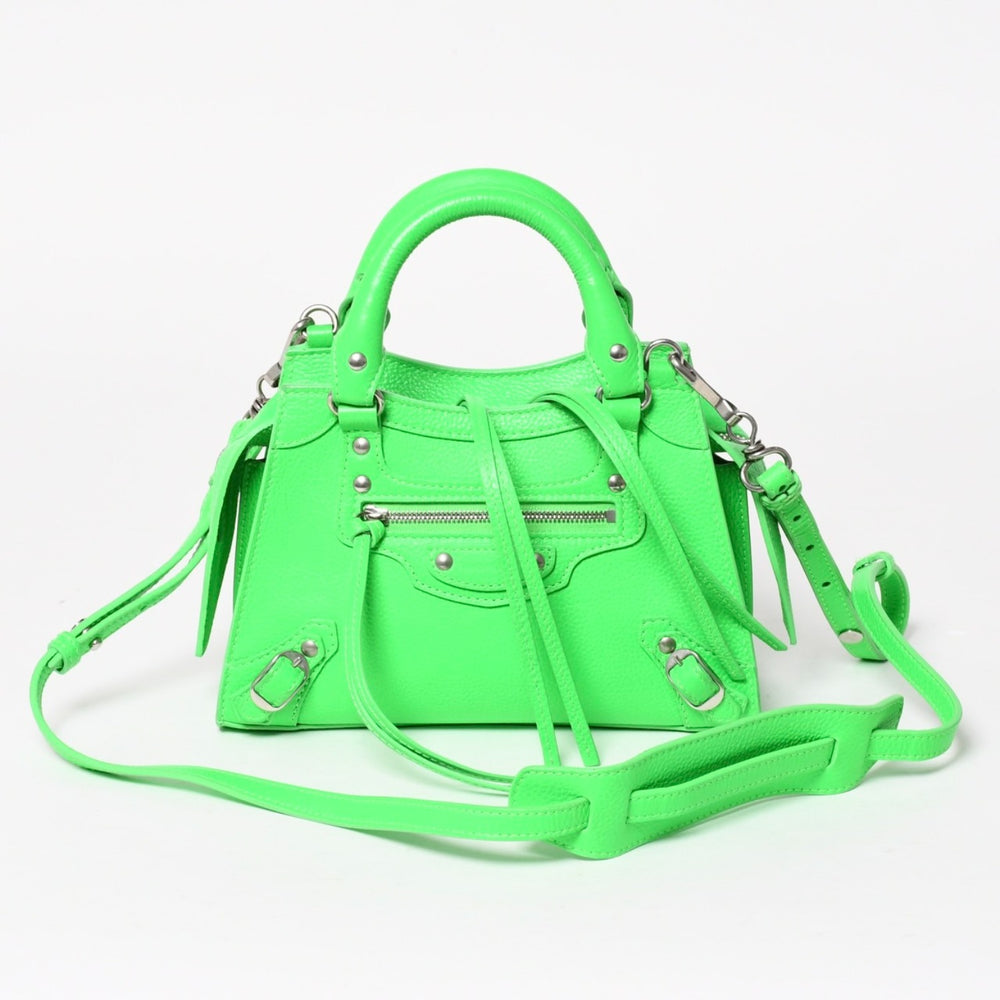 極美品 BALENCIAGA バレンシアガ Mini Neo Classic City Shoulder Bag/FF20749/WS20749 ショルダーバッグ グリーン シルバー金具 638524 中古 4a003484