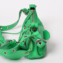画像をギャラリービューアに読み込む, 極美品 BALENCIAGA バレンシアガ ショルダーバッグ 671309 ル カゴールXS グリーン レザー アンティークシルバー金具 中古 4a003537