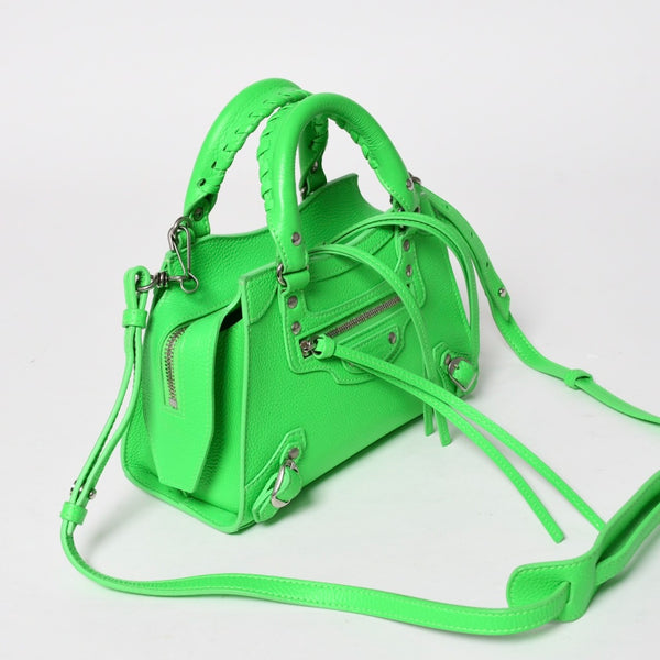 極美品 BALENCIAGA バレンシアガ Mini Neo Classic City Shoulder Bag/FF20749/WS20749 ショルダーバッグ グリーン シルバー金具 638524 中古 4a003484