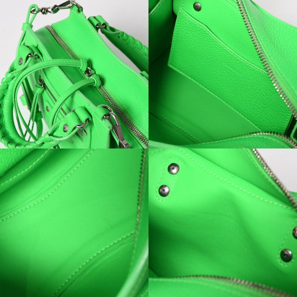 極美品 BALENCIAGA バレンシアガ Mini Neo Classic City Shoulder Bag/FF20749/WS20749 ショルダーバッグ グリーン シルバー金具 638524 中古 4a003484