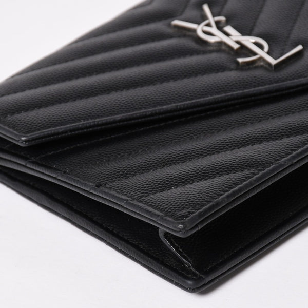 Very Good Condition SAINT LAURENT Cassandra Cassandra Leather Chain Wallet Chain Wallet Caviar Skin YBL393953・0418 Used 4a003538