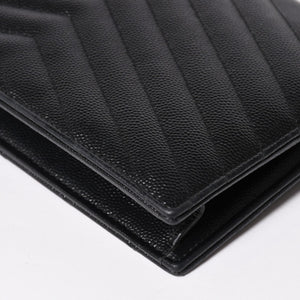 Very Good Condition SAINT LAURENT Cassandra Cassandra Leather Chain Wallet Chain Wallet Caviar Skin YBL393953・0418 Used 4a003538