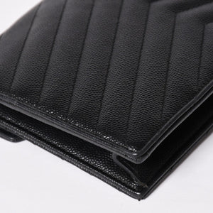 Very Good Condition SAINT LAURENT Cassandra Cassandra Leather Chain Wallet Chain Wallet Caviar Skin YBL393953・0418 Used 4a003538