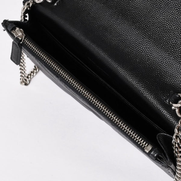 Very Good Condition SAINT LAURENT Cassandra Cassandra Leather Chain Wallet Chain Wallet Caviar Skin YBL393953・0418 Used 4a003538