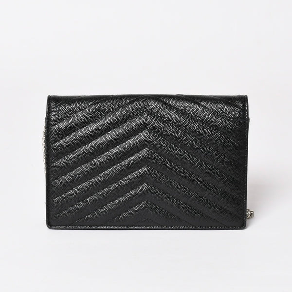 Very Good Condition SAINT LAURENT Cassandra Cassandra Leather Chain Wallet Chain Wallet Caviar Skin YBL393953・0418 Used 4a003538