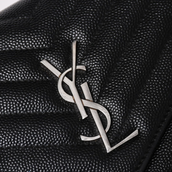 Very Good Condition SAINT LAURENT Cassandra Cassandra Leather Chain Wallet Chain Wallet Caviar Skin YBL393953・0418 Used 4a003538