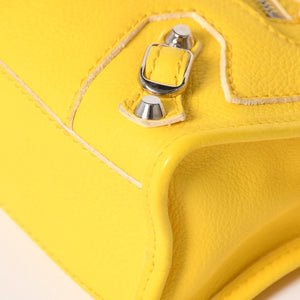 極美品 BALENCIAGA バレンシアガ CLASSIC MINI CITY クラシック ミニ シティ 2WAYバッグ 300295 レザー イエロー 中古 4a003541