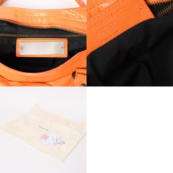 BALENCIAGA The City 2WAY Bag Handbag Leather 115748 Orange Bronze Hardware Good Condition Used 4a003463