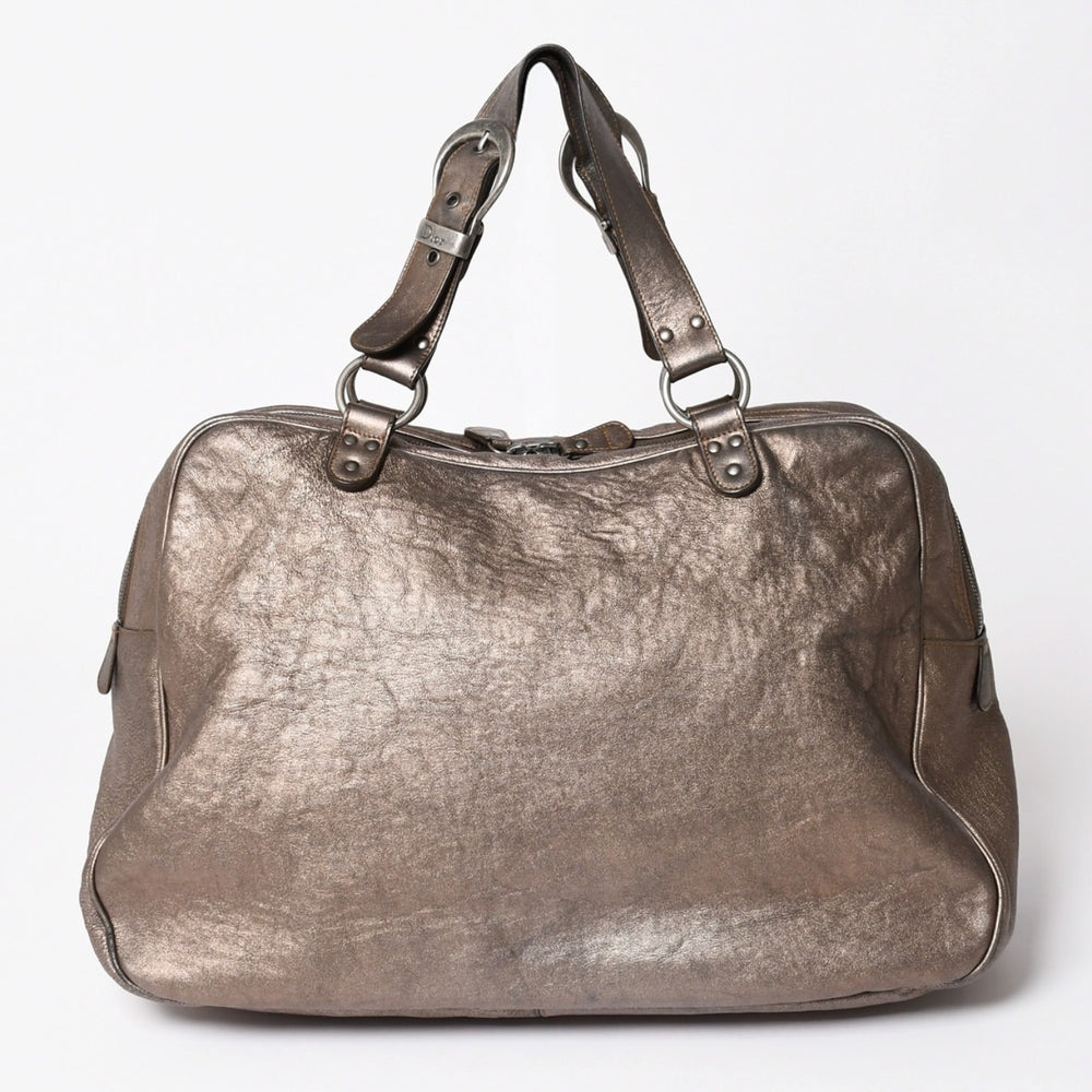 Christian Dior Gaucho Saddle Handbag 26-MA-0076 Galliano Period 2006SS Leather Western Style Metallic Brown Good Condition Used 4a003475