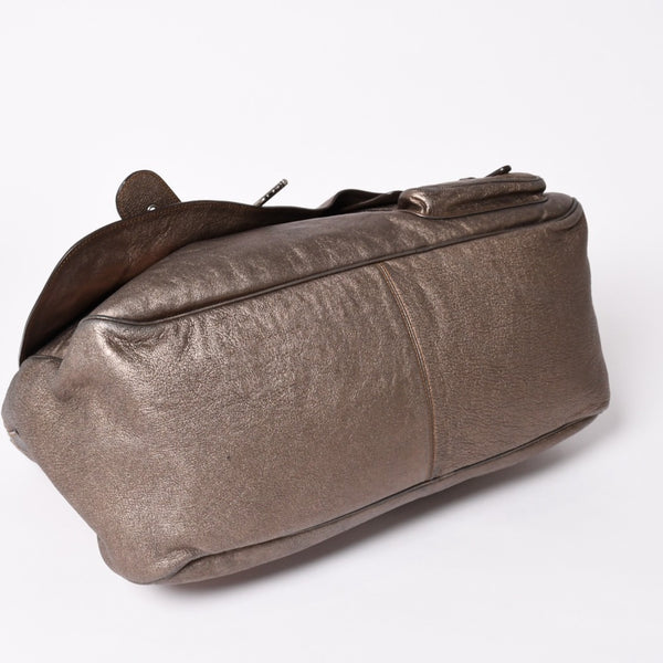 Christian Dior クリスチャンディオール ガウチョサドルハンドバッグ 26-MA-0076 ガリアーノ期 2006SS レザー ウエスタン調 メタリックブラウン 美品 中古 4a003475
