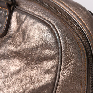 Christian Dior クリスチャンディオール ガウチョサドルハンドバッグ 26-MA-0076 ガリアーノ期 2006SS レザー ウエスタン調 メタリックブラウン 美品 中古 4a003475