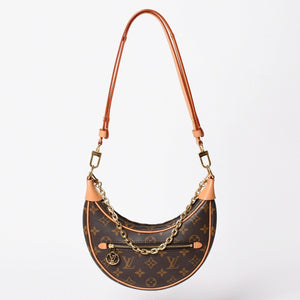 極美品 LOUIS VUITTON ルイヴィトン モノグラム キャンバス M81098 ループバッグ 三日月型 ゴールド金具 中古 4a003441