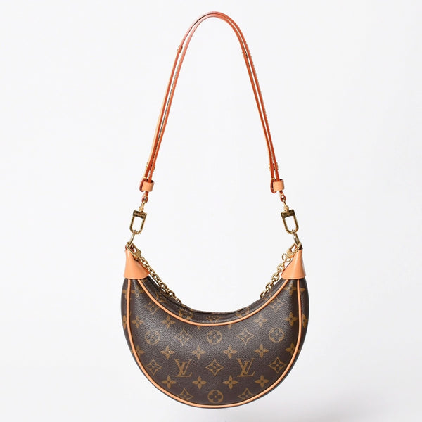 極美品 LOUIS VUITTON ルイヴィトン モノグラム キャンバス M81098 ループバッグ 三日月型 ゴールド金具 中古 4a003441