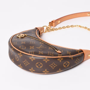 極美品 LOUIS VUITTON ルイヴィトン モノグラム キャンバス M81098 ループバッグ 三日月型 ゴールド金具 中古 4a003441