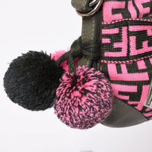 画像をギャラリービューアに読み込む, 極美品 FENDI フェンディ ワンショルダーバッグ 8BR499 ズッカ柄 ニット レザー ピンク カーキ シルバー金具 中古 4a003367