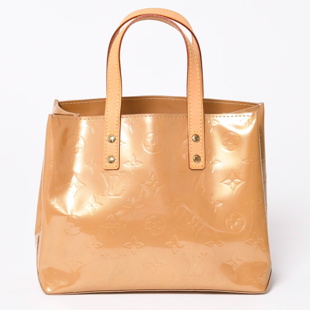 Very good condition LOUIS VUITTON Tote Bag Gold hardware Vernis M91334 Beige Used 4a003546