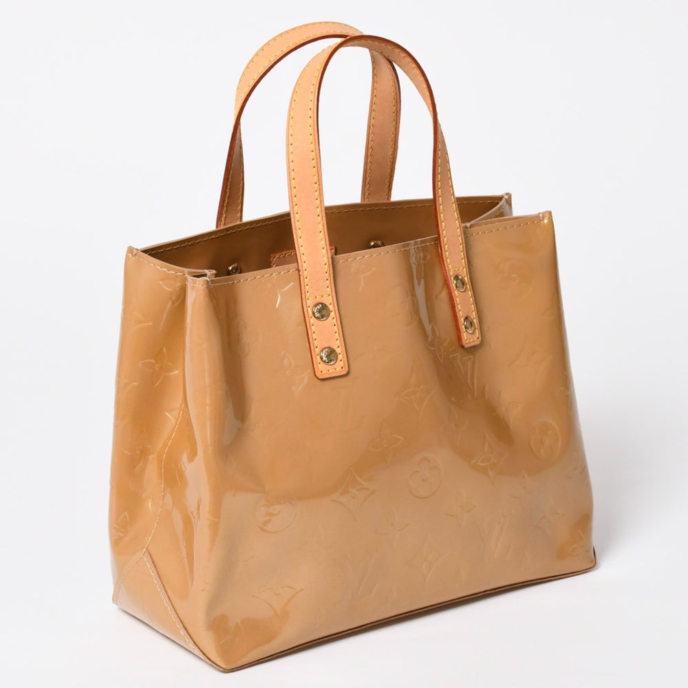 極美品 LOUIS VUITTON ルイヴィトン Tote Bag トートバッグ ゴールド金具 ヴェルニ M91334 ベージュ 中古 4a003546
