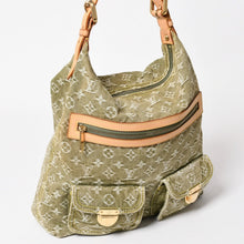 Load image into Gallery viewer, 極美品 LOUIS VUITTON ルイヴィトン モノグラムデニム バギーGM M95211 グリーン ゴールド金具 ヌメ革 中古 4a003208