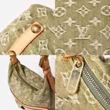 Load image into Gallery viewer, 極美品 LOUIS VUITTON ルイヴィトン モノグラムデニム バギーGM M95211 グリーン ゴールド金具 ヌメ革 中古 4a003208