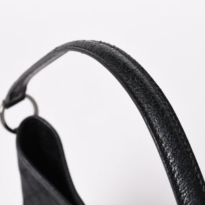 極美品 GUCCI グッチ GGキャンバス ショルダーバッグ ワンショルダーバッグ 肩掛け レザー ブラック 113012 中古 4a002014