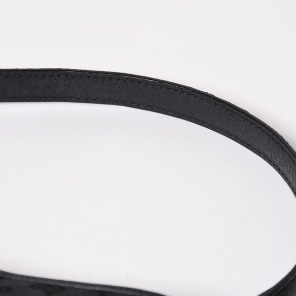極美品 GUCCI グッチ GGキャンバス ショルダーバッグ ワンショルダーバッグ 肩掛け レザー ブラック 113012 中古 4a002014