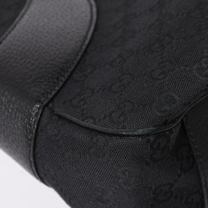 極美品 GUCCI グッチ GGキャンバス ショルダーバッグ ワンショルダーバッグ 肩掛け レザー ブラック 113012 中古 4a002014