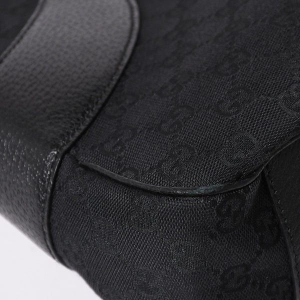 極美品 GUCCI グッチ GGキャンバス ショルダーバッグ ワンショルダーバッグ 肩掛け レザー ブラック 113012 中古 4a002014