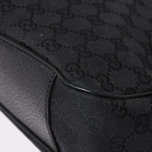 極美品 GUCCI グッチ GGキャンバス ショルダーバッグ ワンショルダーバッグ 肩掛け レザー ブラック 113012 中古 4a002014