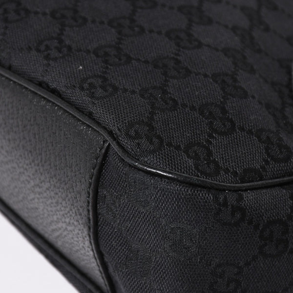極美品 GUCCI グッチ GGキャンバス ショルダーバッグ ワンショルダーバッグ 肩掛け レザー ブラック 113012 中古 4a002014