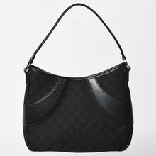Load image into Gallery viewer, 極美品 GUCCI グッチ GGキャンバス ショルダーバッグ ワンショルダーバッグ 肩掛け レザー ブラック 113012 中古 4a002014
