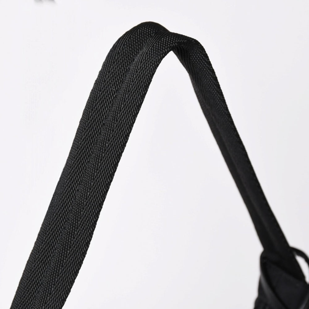 Very Good Condition PRADA Hobo One Shoulder Bag MV519 Nylon Black Triangle Logo Silver Hardware Used 4a003553