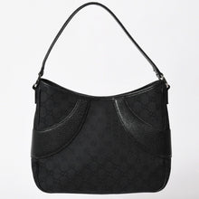 Load image into Gallery viewer, 極美品 GUCCI グッチ GGキャンバス ショルダーバッグ ワンショルダーバッグ 肩掛け レザー ブラック 113012 中古 4a002014