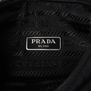 極美品 PRADA プラダ ホーボー ワンショルダーバッグ MV519 ナイロン ブラック トライアングルロゴ シルバー金具 中古 4a003553