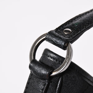 極美品 GUCCI グッチ GGキャンバス ショルダーバッグ ワンショルダーバッグ 肩掛け レザー ブラック 113012 中古 4a002014