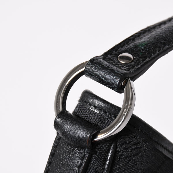 極美品 GUCCI グッチ GGキャンバス ショルダーバッグ ワンショルダーバッグ 肩掛け レザー ブラック 113012 中古 4a002014