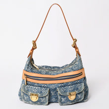 Load image into Gallery viewer, 極美品 LOUIS VUITTON ルイヴィトン モノグラムデニム バギーPM ショルダーバッグ ワンショルダー M95049 インディゴブルー 中古 4a003469
