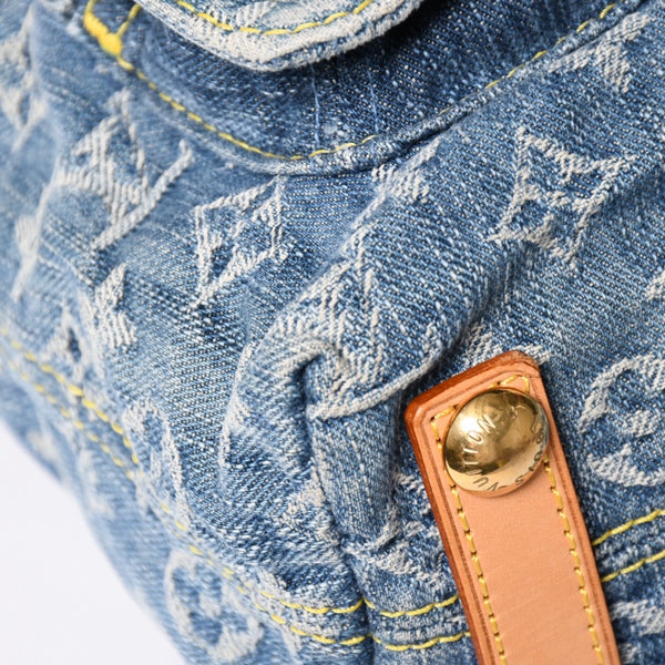 極美品 LOUIS VUITTON ルイヴィトン モノグラムデニム バギーPM ショルダーバッグ ワンショルダー M95049 インディゴブルー 中古 4a003469