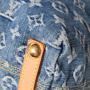 極美品 LOUIS VUITTON ルイヴィトン モノグラムデニム バギーPM ショルダーバッグ ワンショルダー M95049 インディゴブルー 中古 4a003469