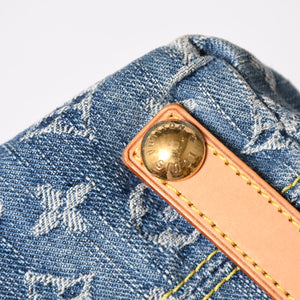 極美品 LOUIS VUITTON ルイヴィトン モノグラムデニム バギーPM ショルダーバッグ ワンショルダー M95049 インディゴブルー 中古 4a003469